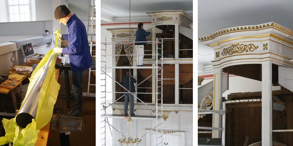 Restaurierungsarbeiten an der Orgel in St. Nikolai
