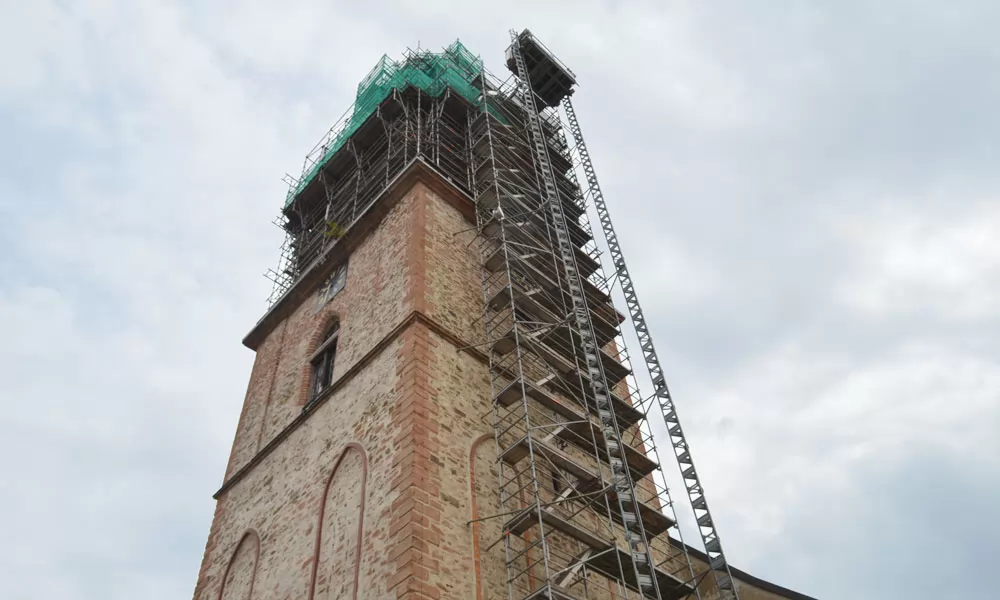 2015 hatte ein Sturm den Kirchturm in Haldensleben beschädigt