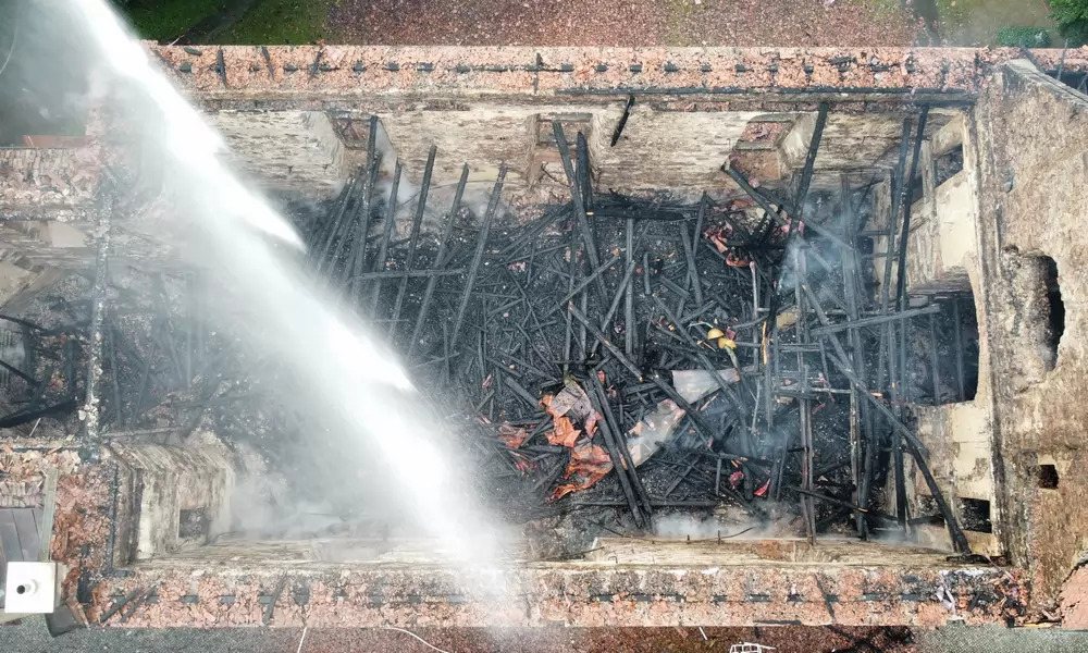 Stadtkirche durch Brand zerstört
