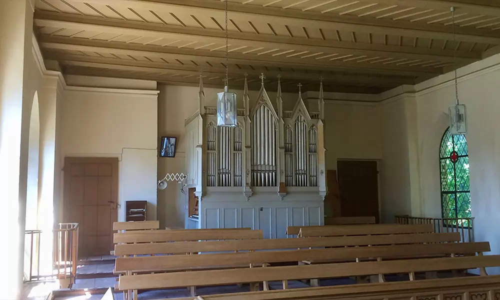 September: Gesell-Orgel (1853) in der Heilig-Geist-Kirche Glindow (Brandenburg)