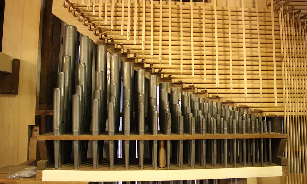 31 klingende Register hat die Orgel, hier das Cornet