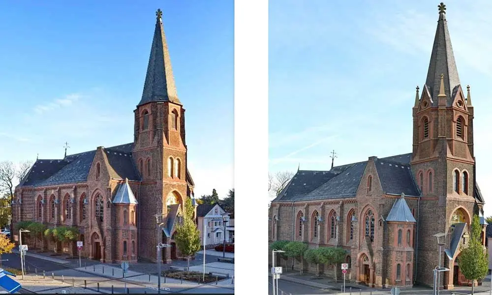Historisch wieder korrekt: Vorher-Nachher-Vergleich in der Au&szlig;enansicht