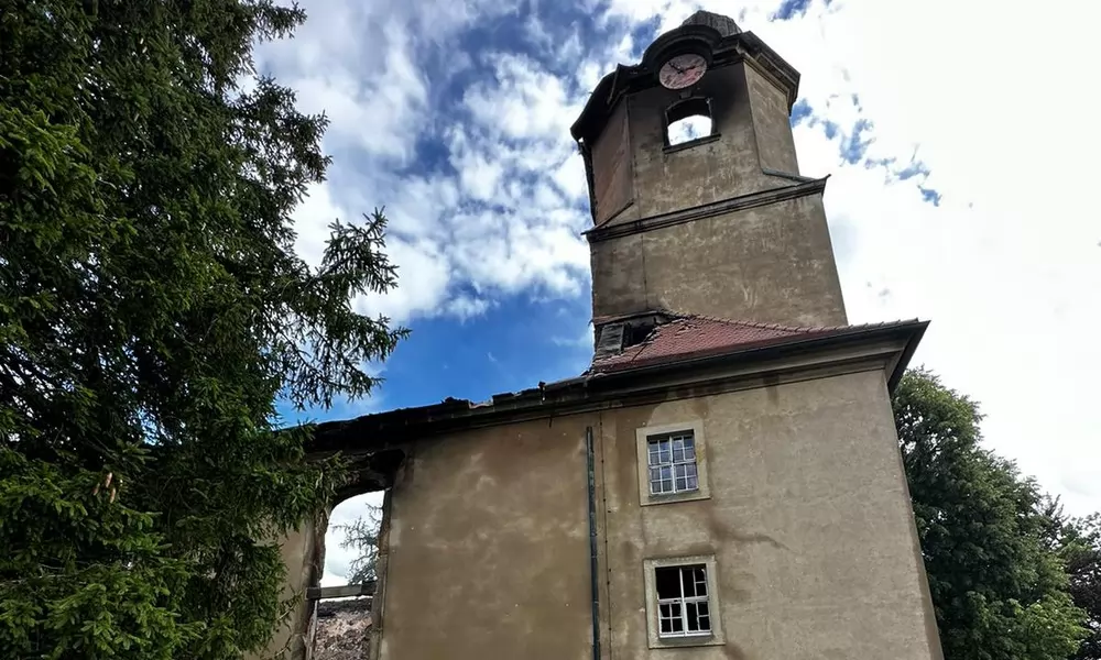 Stadtkirche durch Brand zerstÃ¶rt