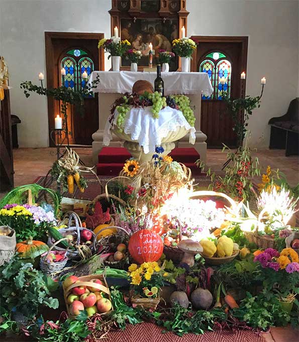 Erntedankfest 2022 in der Pfarrkirche Niederaudenhain (Nordsachsen)