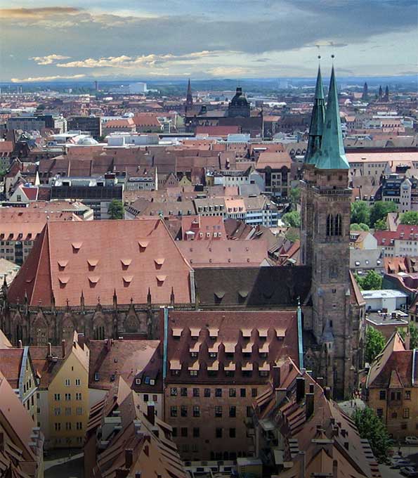 Blick von der Kaiserburg über die Nürnberger Altstadt