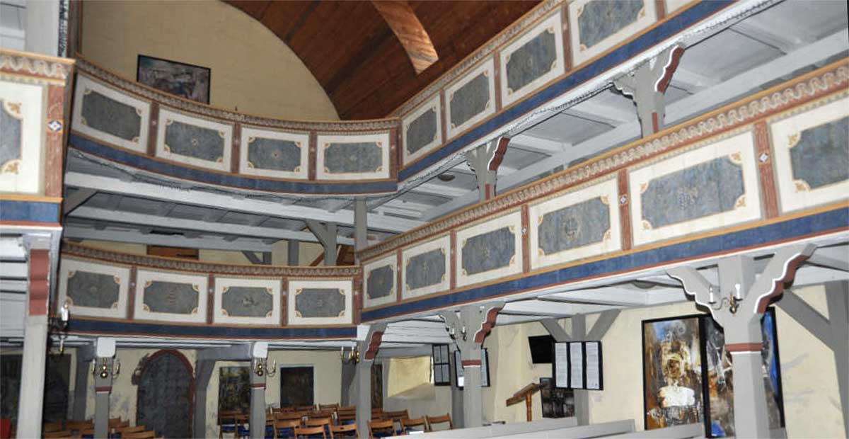 Restaurierte Emporen in St. St. Martin und Johannes Bielen (Thüringen)