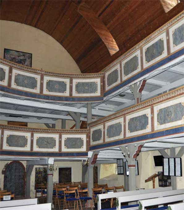 Restaurierte Emporen in St. St. Martin und Johannes Bielen (Thüringen)