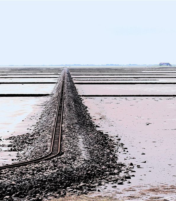 Lorendamm zur Hallig Hallig Nordstrandischmoor